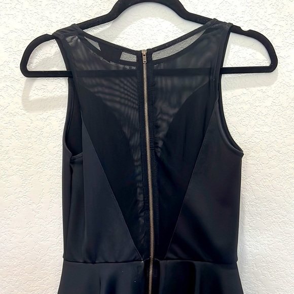 TopShop Mesh Bodycon Peplum Black Mini Dress with Ruffle Skirt - Y2K - Picture 10 of 12